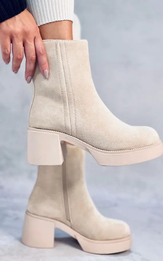 Stylische Beige Knöchelstiefel für jeden Tag