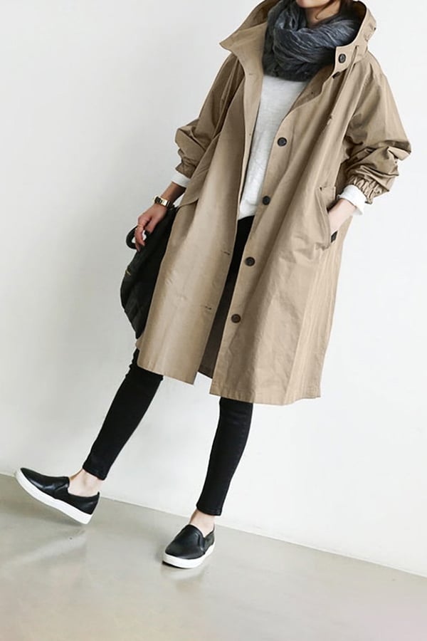 Oversize Damen Windjacke mit Kapuze für Jeden Tag