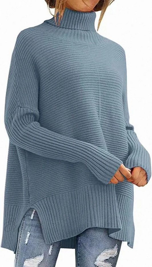 Eleganter Rollkragenpullover mit Batwing Ärmeln und Bequemer Passform